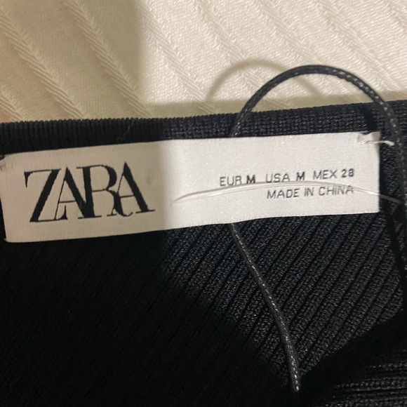 Knitted black tank One shoulder with white knitted bow. Brand new - Picture 2 of 3